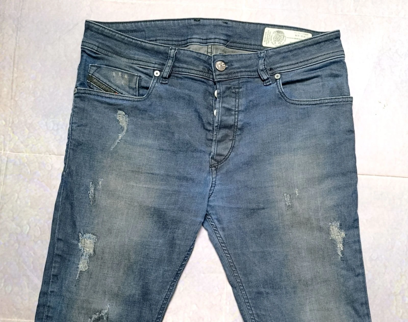 👖 Diesel Sleenker Slim Skinny Jeans W32 L34 Blue Distressed – photo 2
